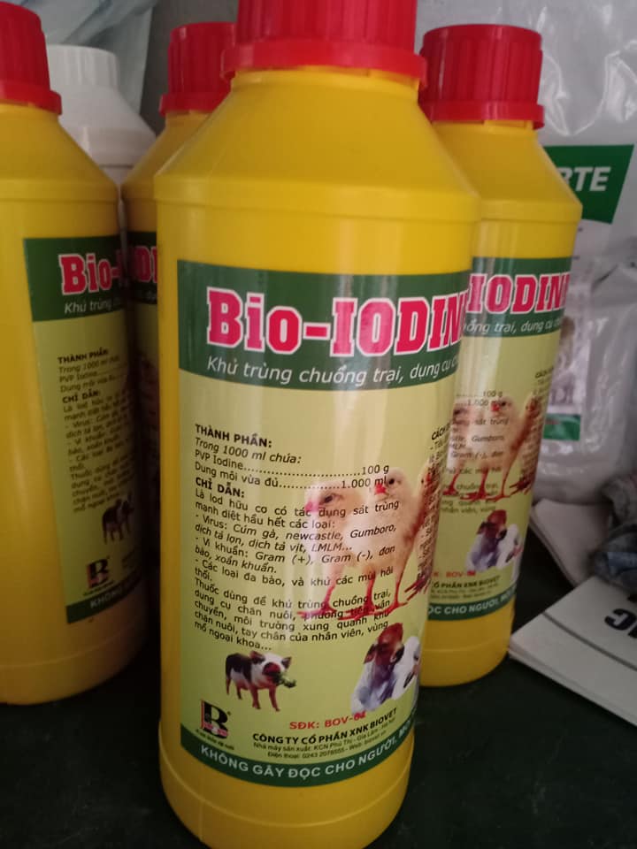 Bio Iotdin Sát khuẩn chuông trại vật nuôi, thú cảnh dùng trong thú y