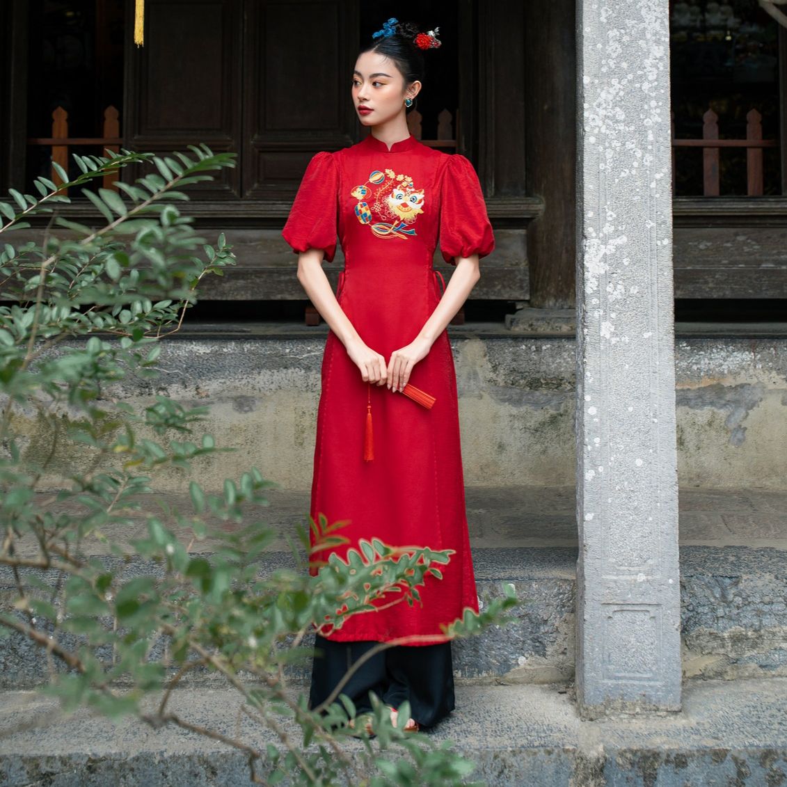 Olv - áo dài ad hải đường