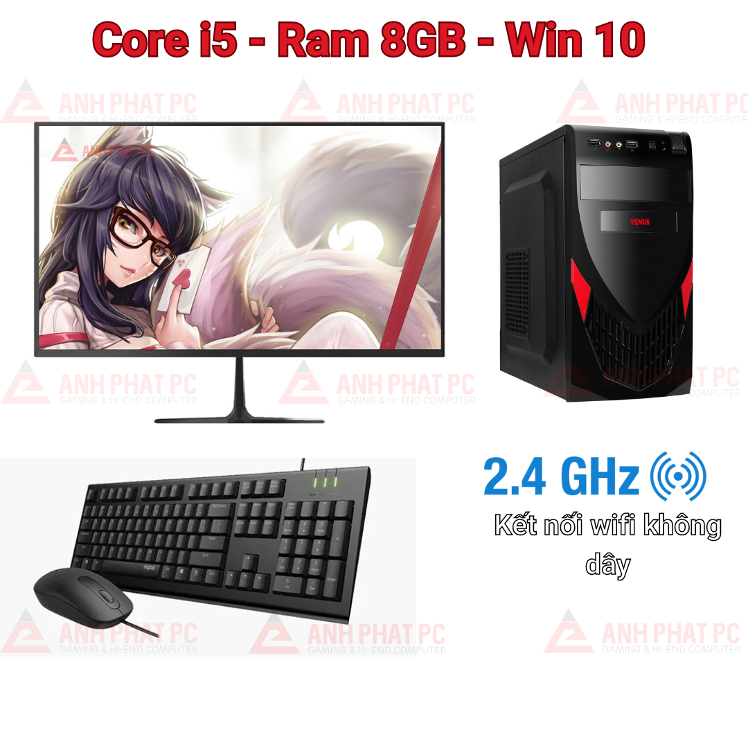 Bộ máy tính văn phòng Core i5 Ram 8GB SSD 120GB kết nối wifi không dây bảo hành 12 tháng Giá 1,990,000 Đồng*Miễn phí vận chuyển