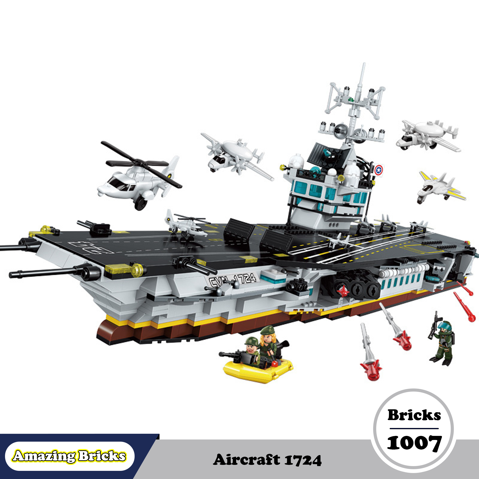 Đồ chơi Lego Lắp ráp Tàu Sân bay khổng lồ - Enlighten 1724 Aircraft - Xếp hình thông minh - Đồ chơi trí tuệ