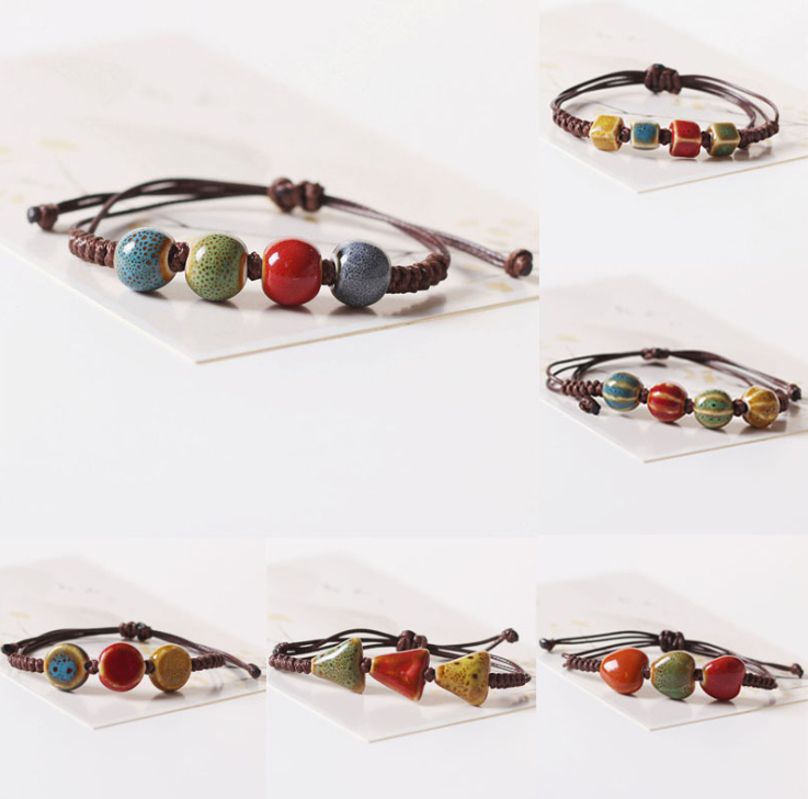 Vòng tay gốm thời trang Simple style VGOM21 hạt tròn