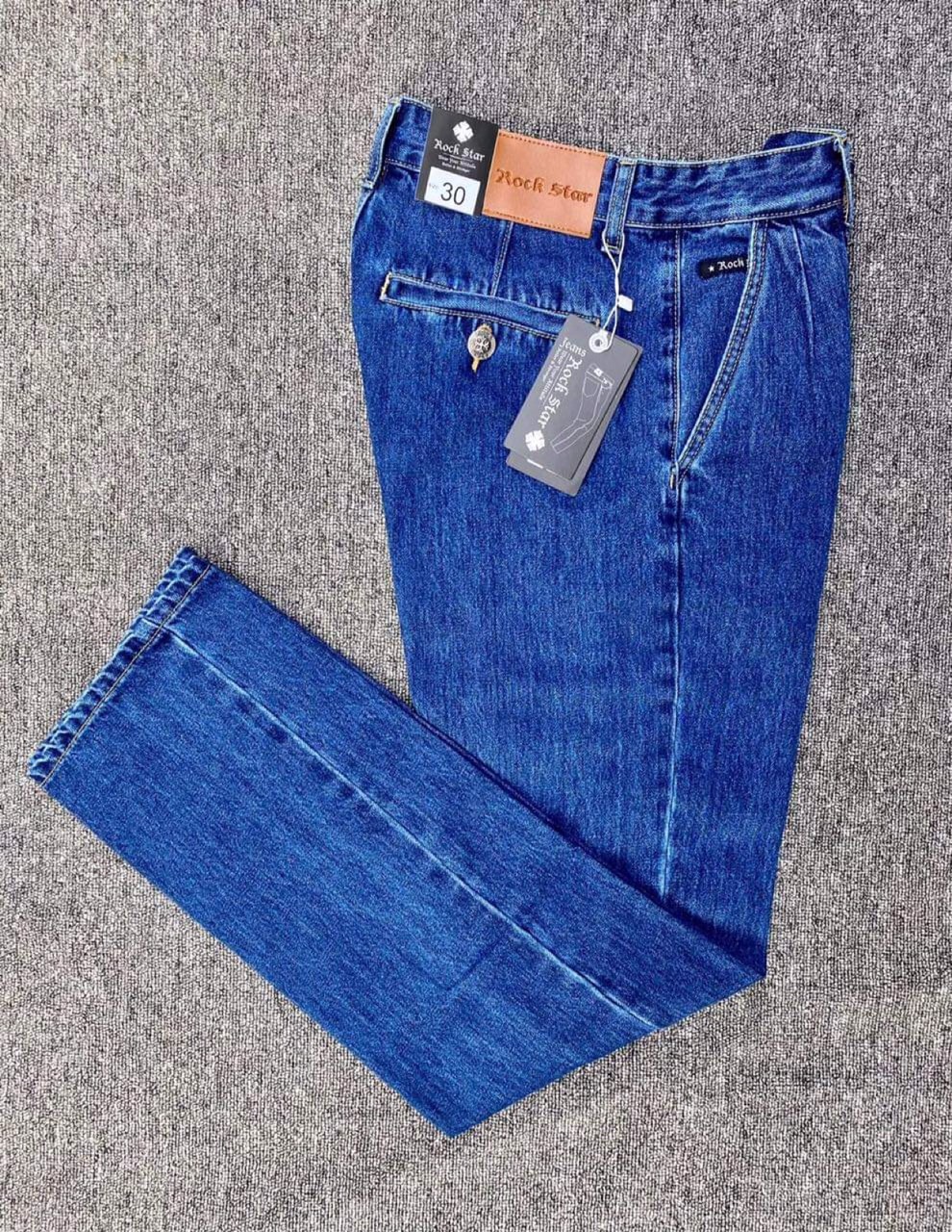 quần jeans nam túi chéo ống thụng chất vải mềm mịn