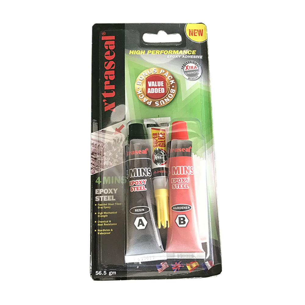 Keo Epoxy 2 thành phần X'traseal 4 Minutes Steel 17ml