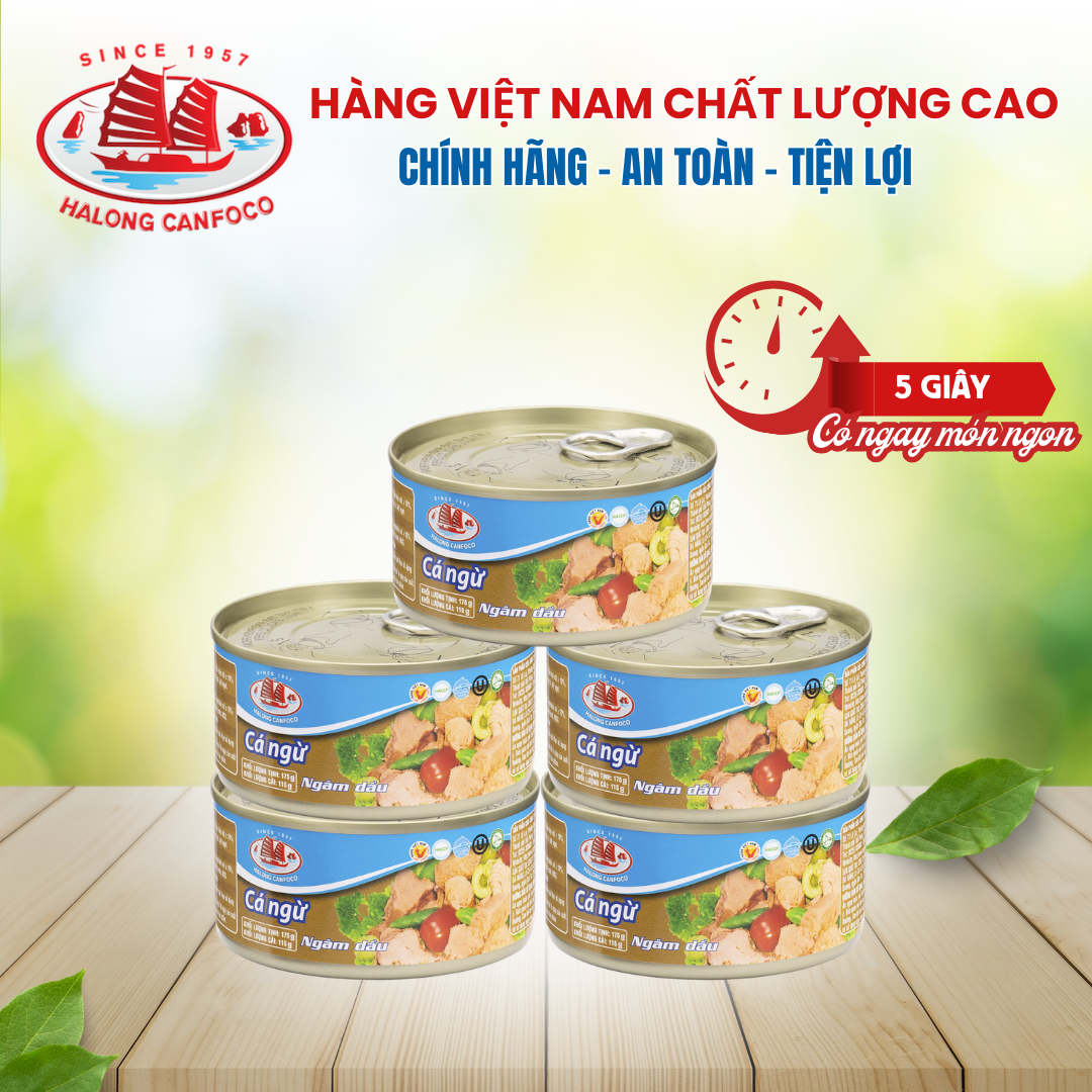 Combo 5 hộp cá ngừ ngâm dầu 175g - Đồ Hộp Hạ Long
