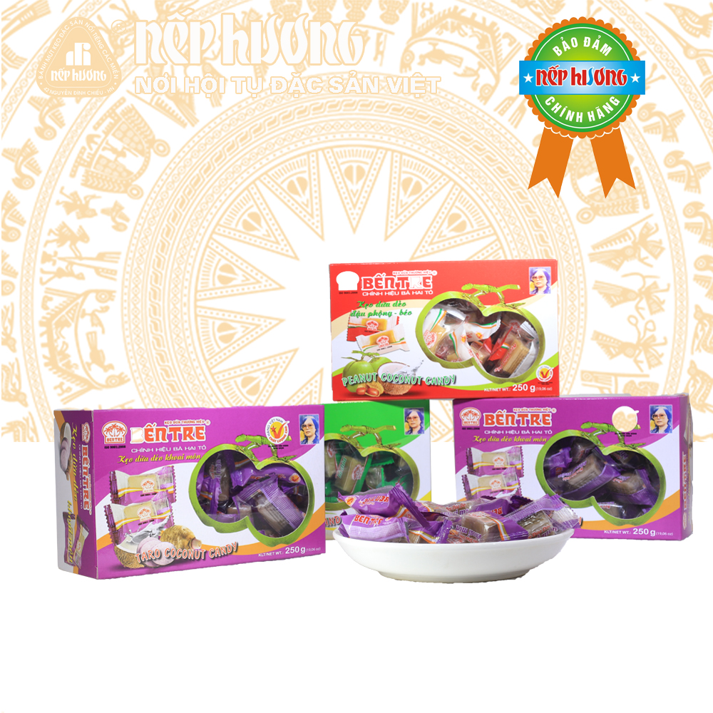 Kẹo dừa dẻo khoai môn – bến tre – hiệu bà hai tỏ - 250g