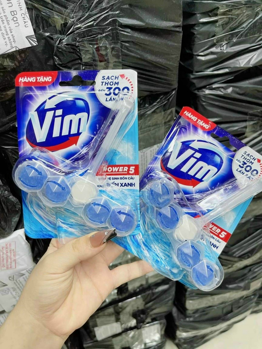 Viên tẩy bồn cầu vim power 5 hương biển xanh - sạch khuẩn, thơm mát suốt 30 ngày