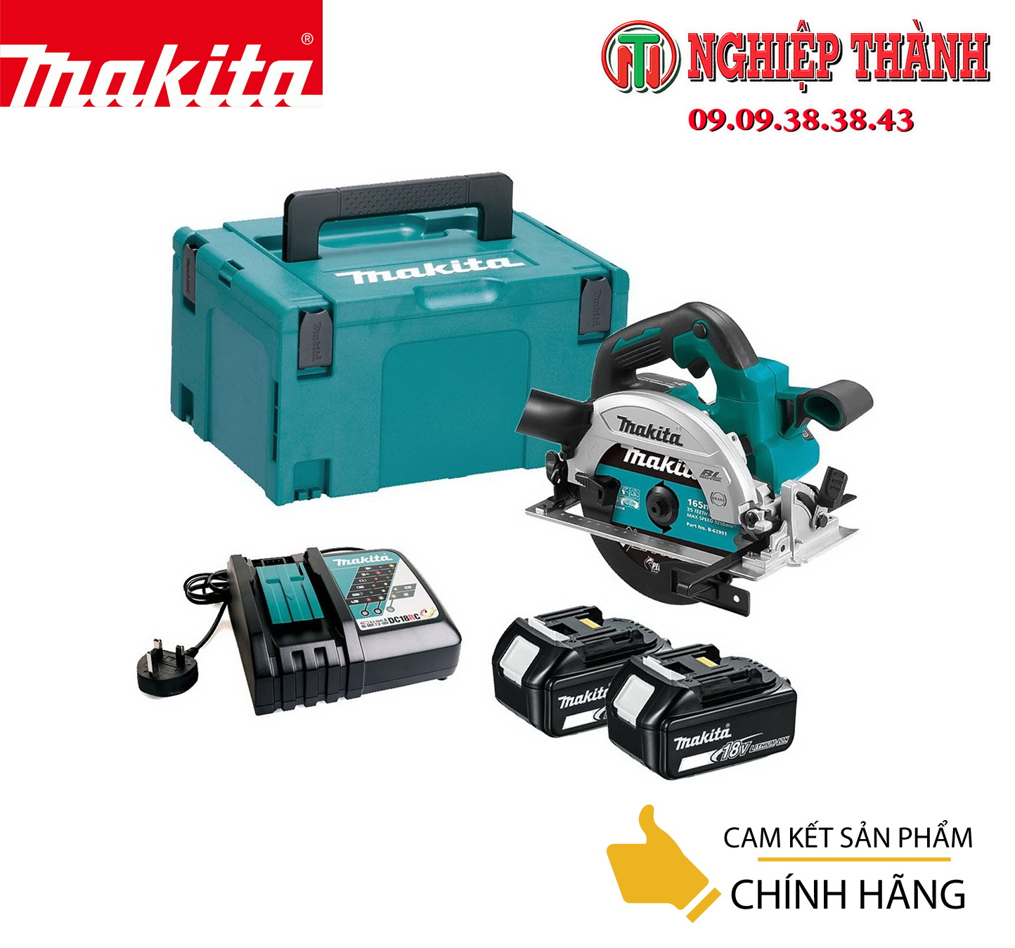 Thân máy cưa gỗ 165mm dùng pin 18v makita dhs660z