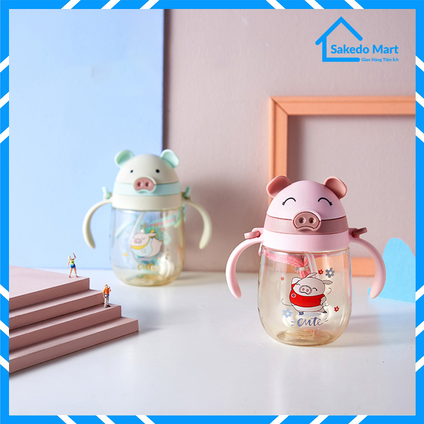 Bình tập uống, cốc tập uống nước dung tích 350 ml tiện lợi cho bé
