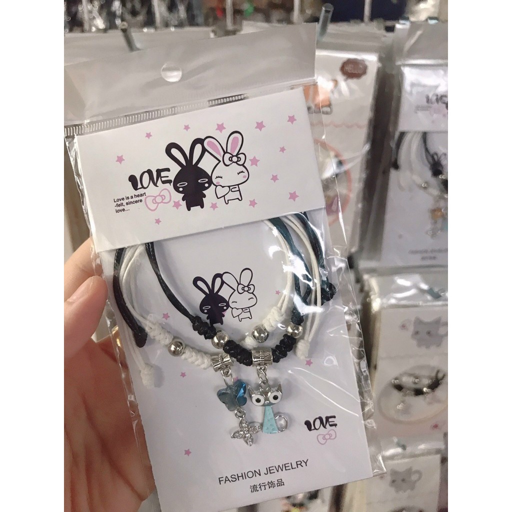 Lắc tay dây da cặp đôi siêu cute 9 mẫu