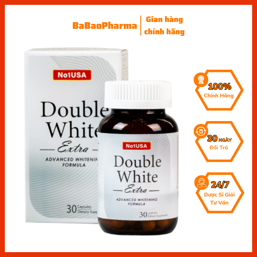 (FreeSip) Viên uống chống nắng trắng sáng da mờ nám DOUBLE WHITE Extra 30 viên - glutathione, collagen, chiết xuất lựu