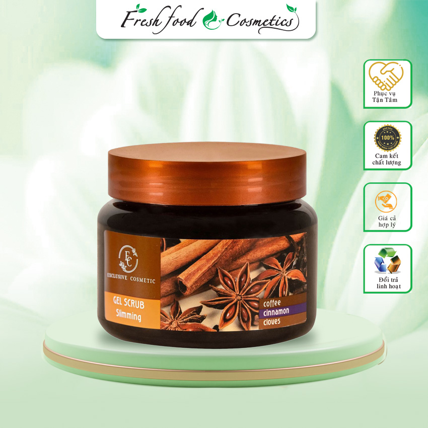 Tẩy tế bào da chết toàn thân body Quế Hồi và Cà Phê của Nga giúp da trắng sáng mịn màng 380g - fresh-food-cosmetics
