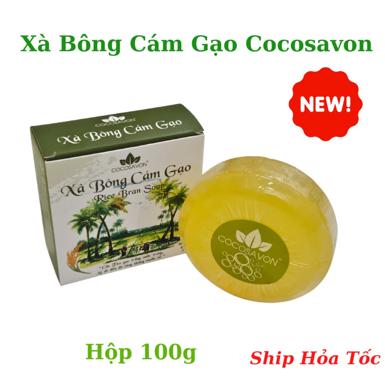 Combo 10 Hộp Xà bông  cám gạo Cocosavon 100gr
