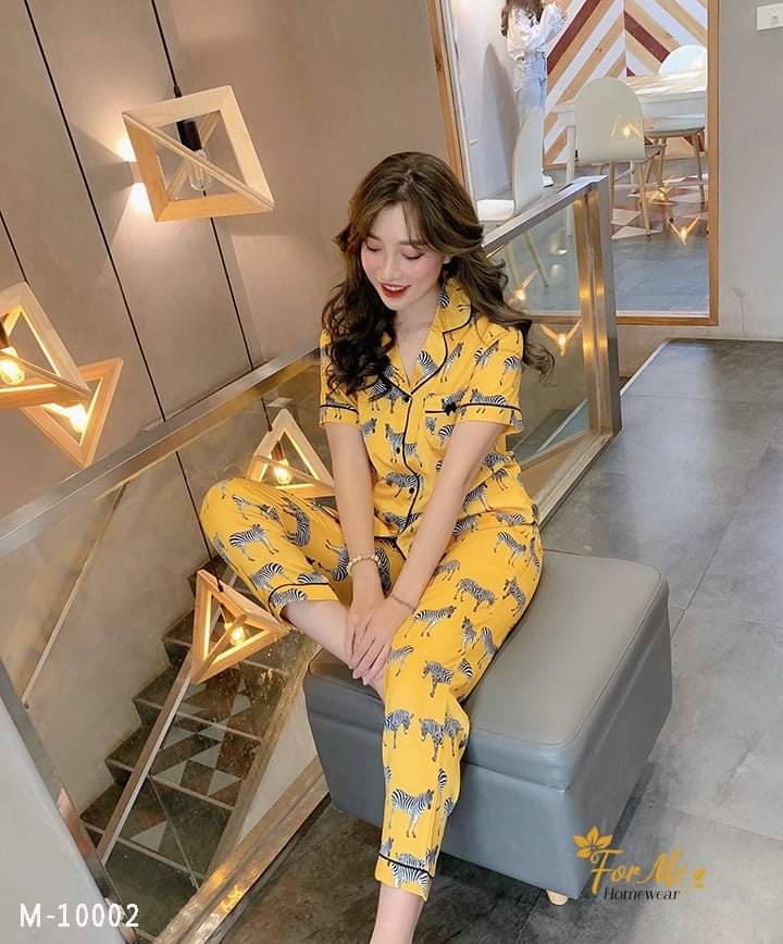 🌹rẻ vô cực 🌹pijama tay cộc quần dài 🌿 chọn mẫu 🌿 free size 40-60kg chất mặc mát, không nhăn nhàu