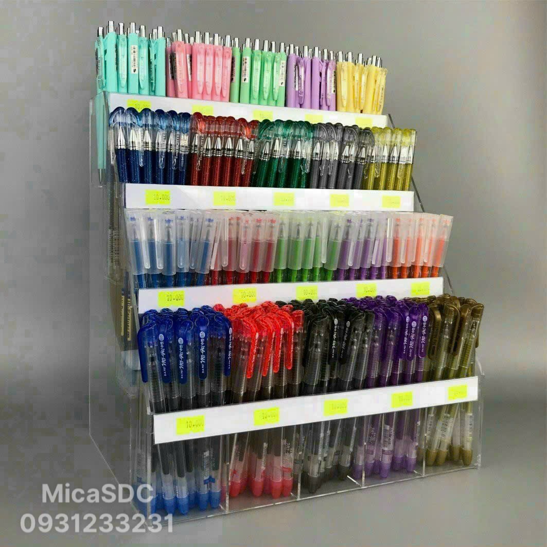 Kệ bút để bàn mica - Kệ đựng bút viết 20 ô
