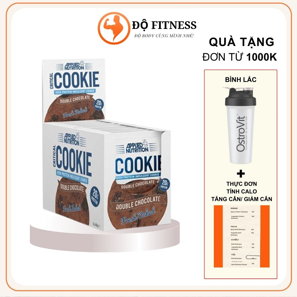 Hộp 12 Protein Bar Critical Cookie Applied Nutrition Ăn Kiêng Hỗ Trợ Tập Luyện Tăng Cơ Giảm Mỡ Hiệu Quả Bữa ăn phụ tiện