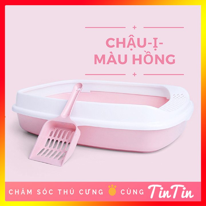 Khay Chậu Đựng Cát Vệ Sinh Cho Mèo Thành Thấp  Kèm Xẻng Giá Rẻ