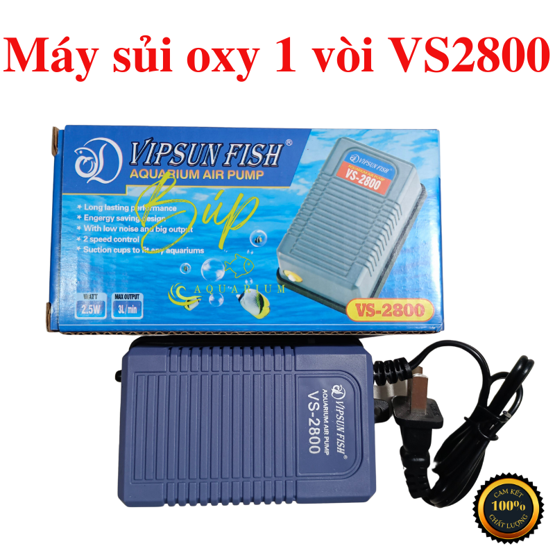 Máy sủi oxy mini 1 vòi vipsun vs2800 / búp aqua
