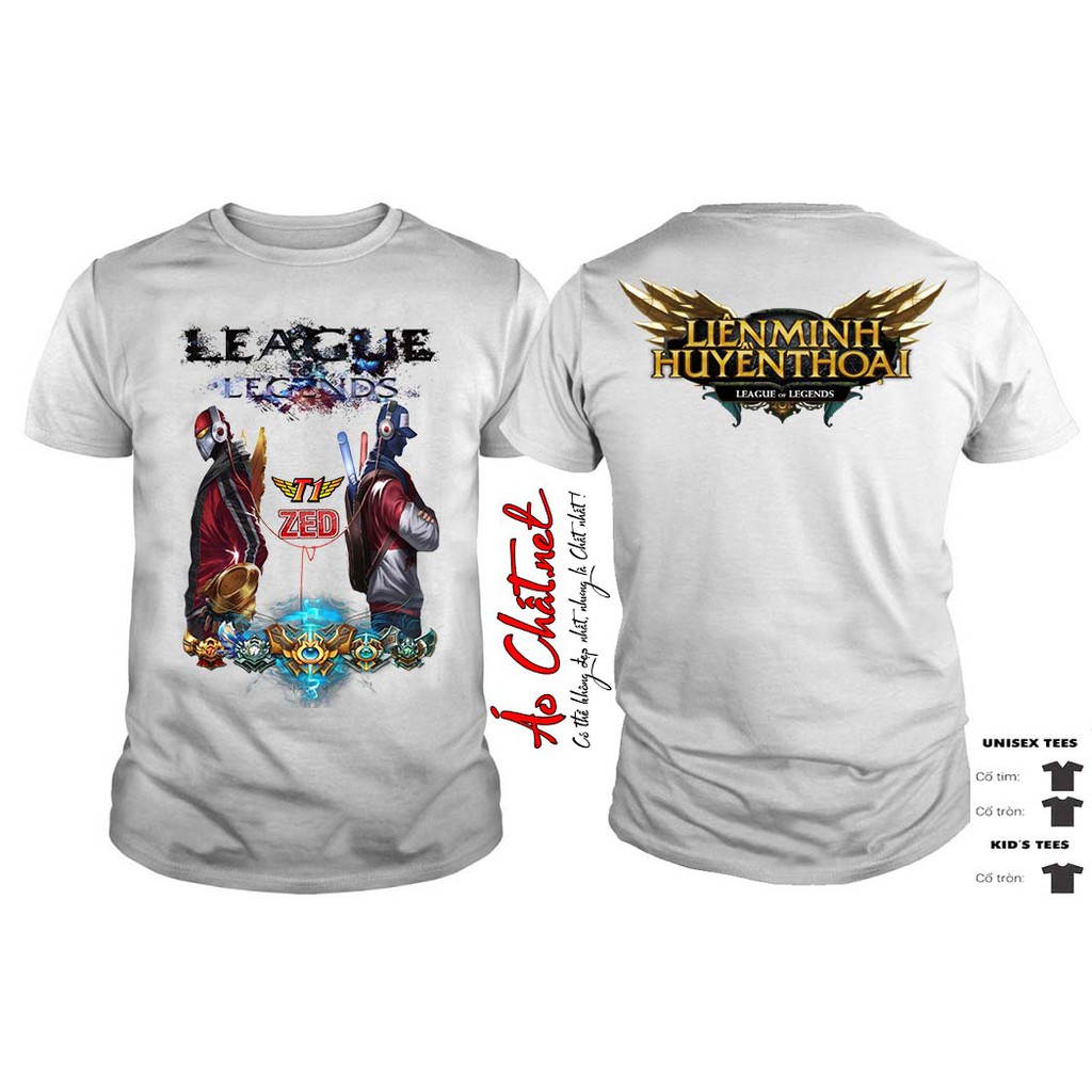 Áo thun zed t1 team áo thun liên minh huyền thoại zed t1 cực chất lol tshirt