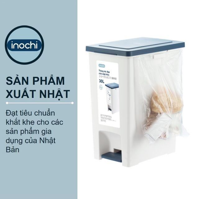 Thùng rác nhựa cao cấp đạp chân nắp đậy chữ nhật 30 lít inochi nhật bản - nhiều màu -