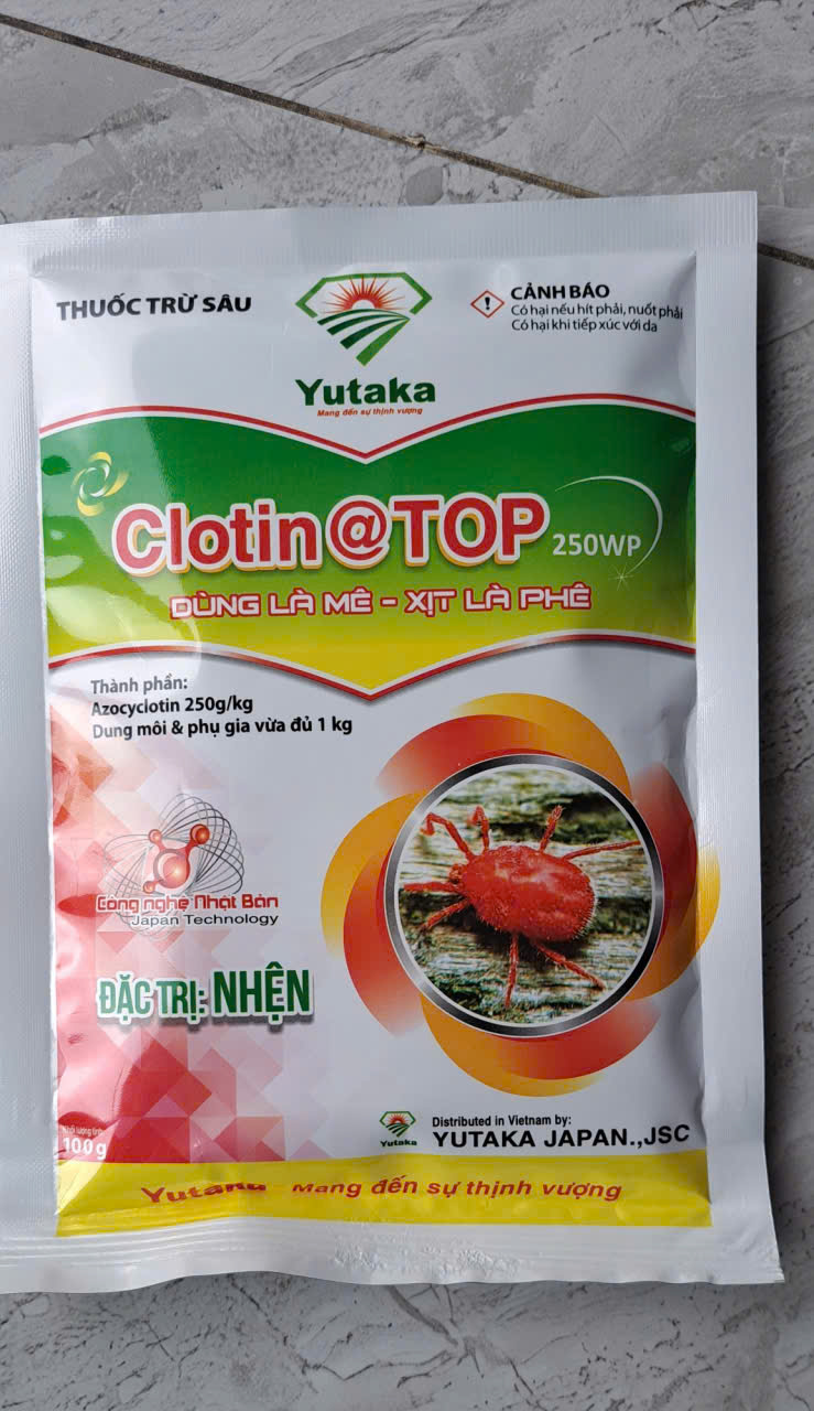 (giá sỉ 20 gói ) Đặc trị nhện Clotin@top 250WP gói 100gr: đặc trị nhện trên cây trồng