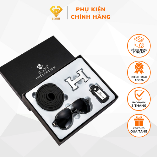 Quà lưu niệm - Hộp quà tặng sinh nhật BILUXURY thời trang cao cấp ( thắt lưng, kính, móc khóa )