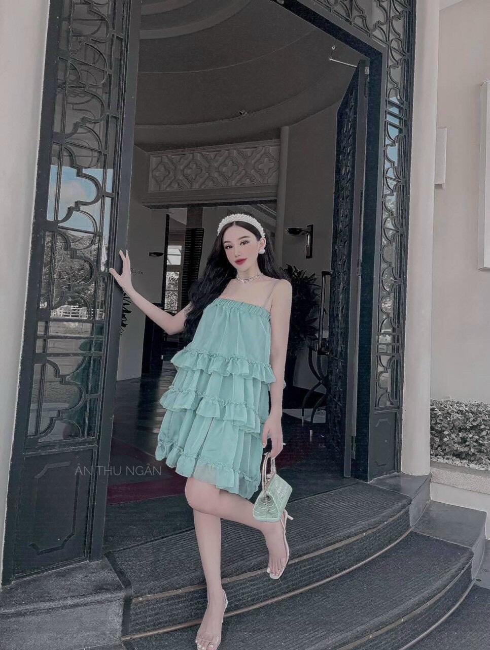 ĐẦM 2 DÂY BÈO TẦNG DỊU DÀNG NỮ TÍNH TRẺ TRUNG, CHẤT VON DÀY MỊN, XỊN SÒ , FORM DÁNG BABY DOLL DỄ MẶC, TTSGR