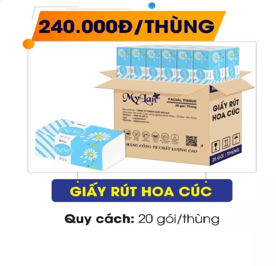 Giấy rút hoa cúc 4 lớp siêu tiết kiệm,siêu dai,siêu mềm mịn - hcm