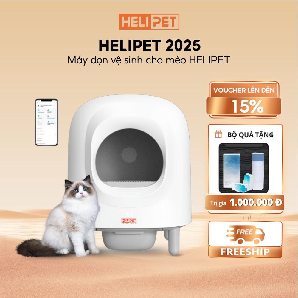 [NEW 2025] Nhà Vệ Sinh Cho Mèo Tự Động, Máy Dọn Phân Mèo PETREE x HELIPET 2024 - HeLiPet