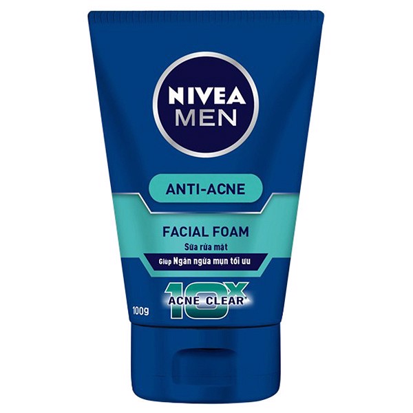 Sữa rửa mặt Nivea Men Anti-Acne giúp ngăn ngừa mụn 100g Thái Lan