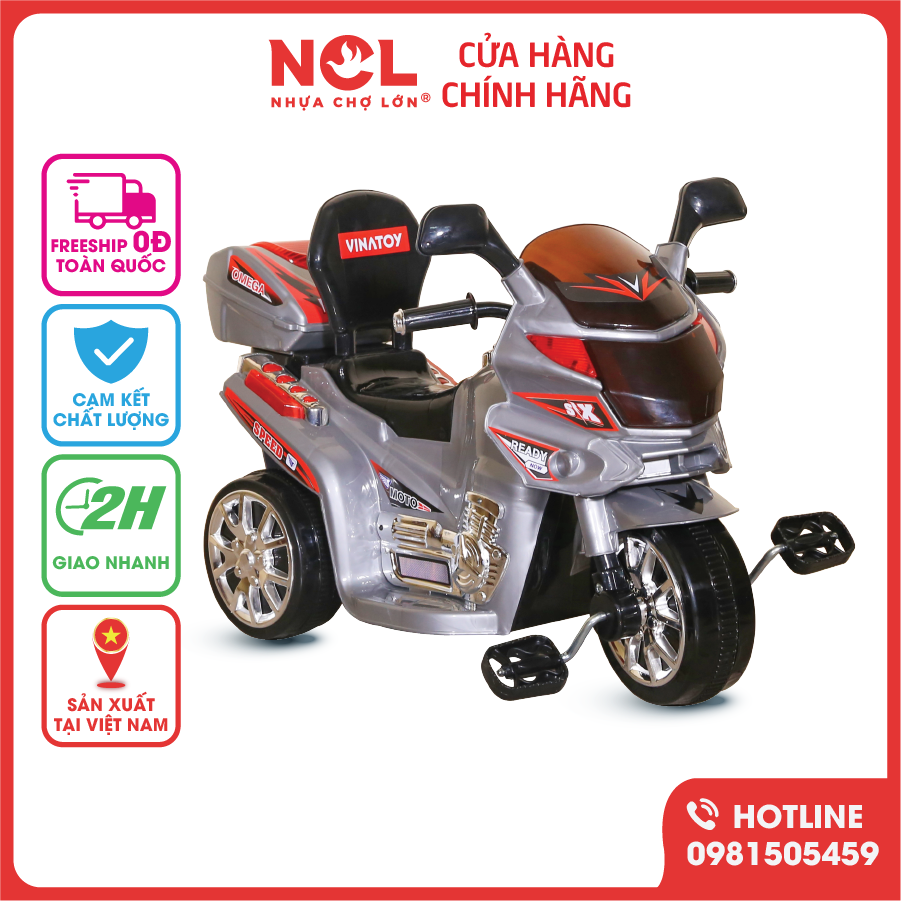 Xe 3 Bánh Trẻ Em Nhựa Chợ Lớn Mega Motor (Có nhạc) Dành Cho Bé Từ 2 - 3 Tuổi