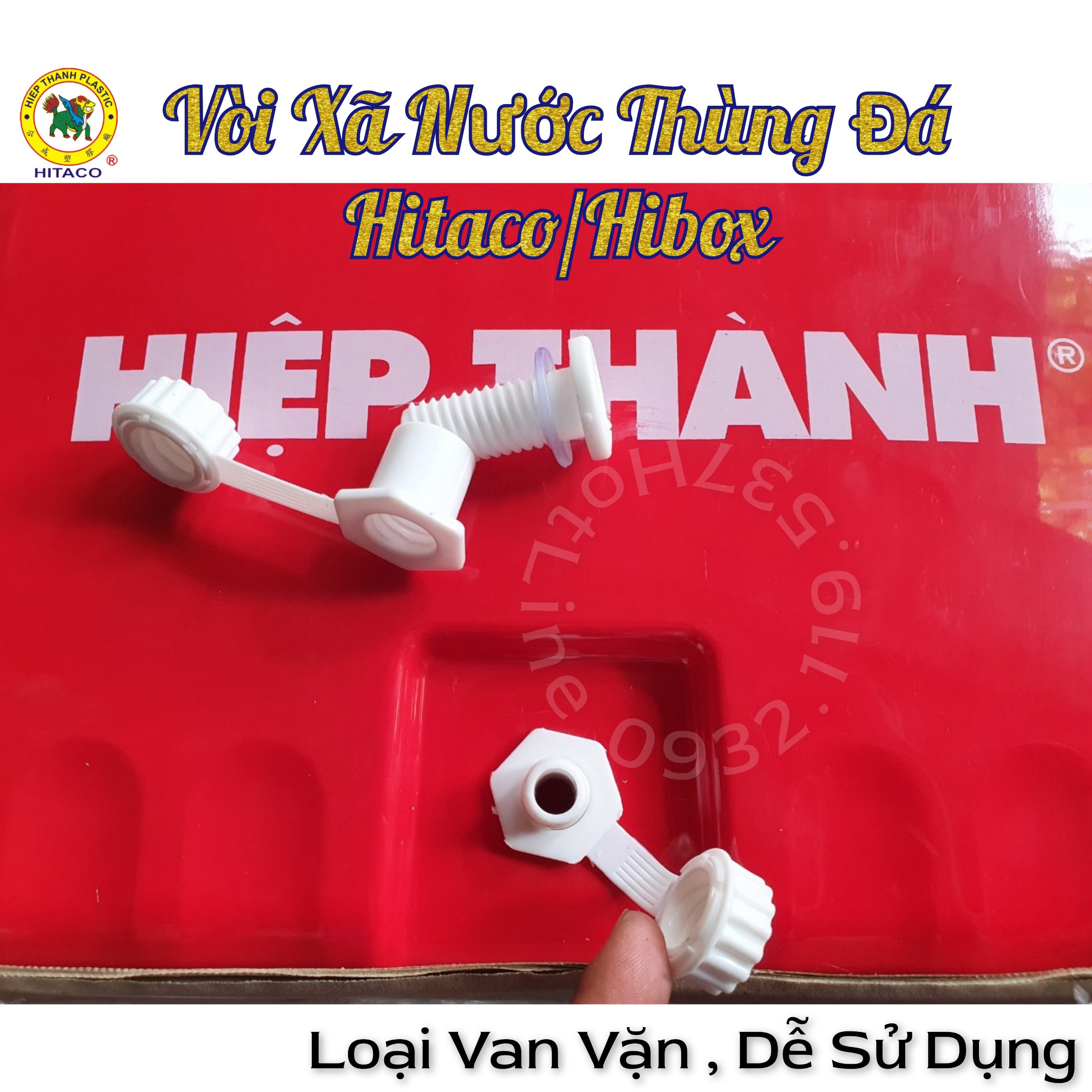 Vòi Xả Nước Thùng Đá Vuông Hiệp Thành (Hitaco/Hibox) Loại Nút Vặn, Dễ Sử Dụng