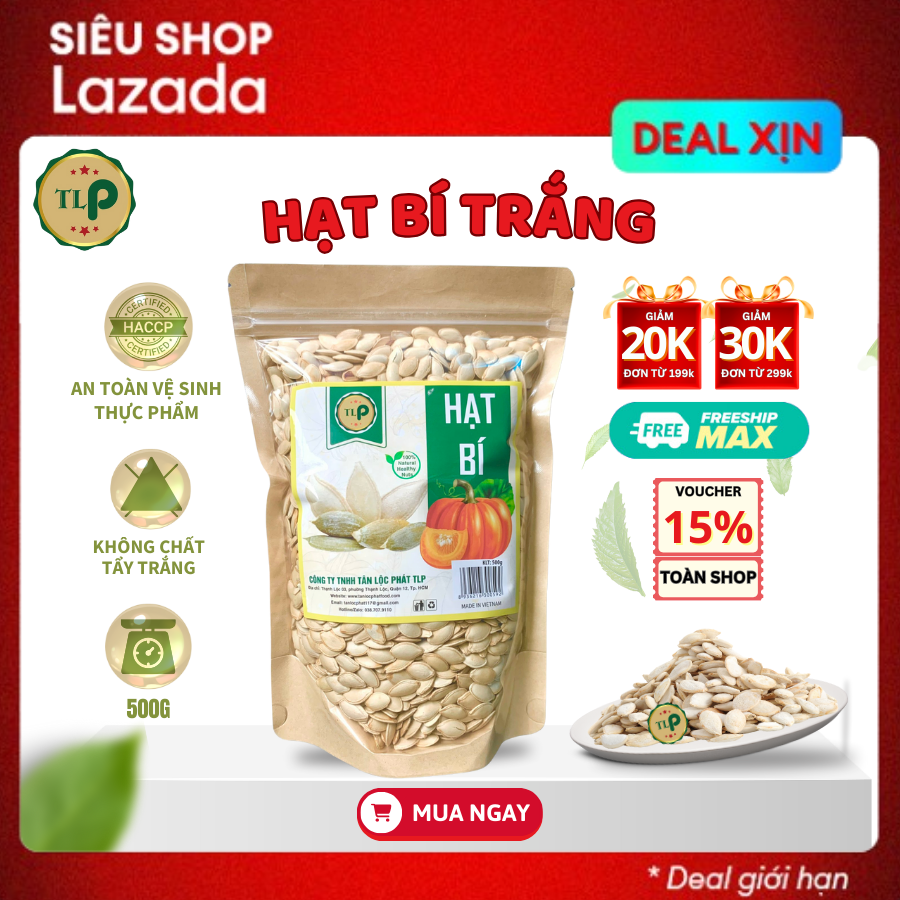 Hạt bí trắng tân lộc phát bịch 500g