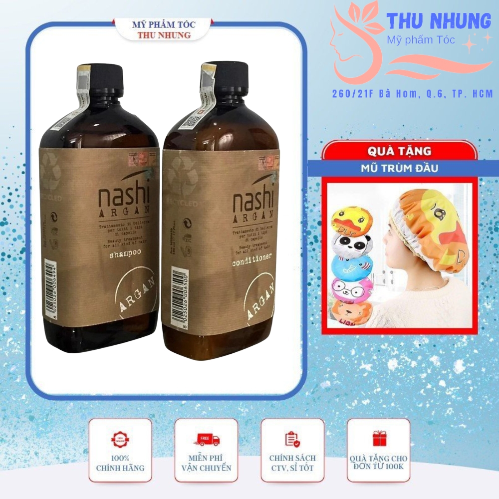 [+Tặng mũ trùm][HCM]Cặp dầu gội xả siêu mượt Nashi Argan Classic Shampoo and Conditioner 500ml