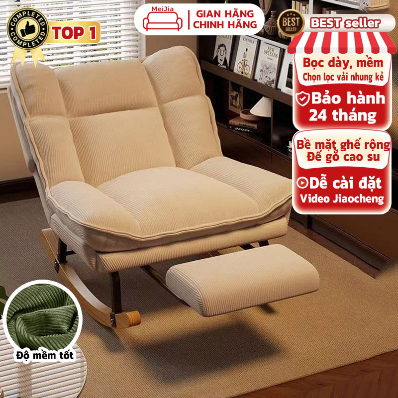  Ghế xoay sofa vải nhung nhat than chính hãng kèm bàn đạp + bề mặt ghế rộng vải mềm mại thân thiện với da bảo hành siêu dài 24 tháng lựa chọn đầu tiên cho thư giãn tại phòng khách ngủ nhà ở 