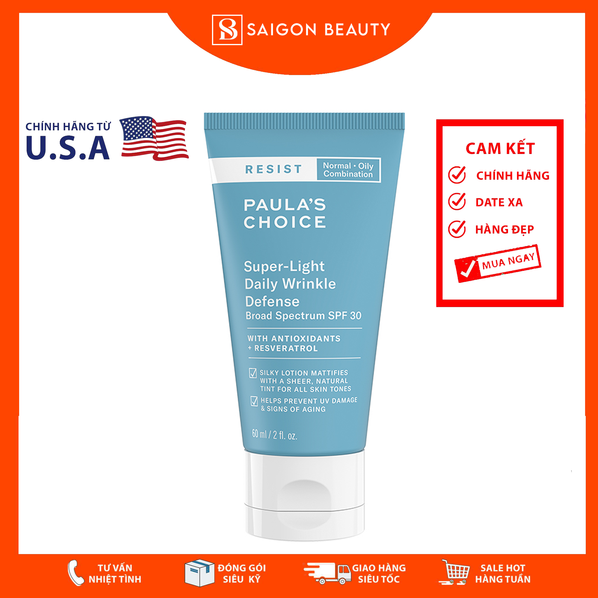 Kem dưỡng Paula's Choice Super-Light Daily Wrinkle Defence Spf 30