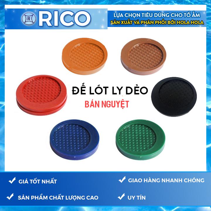 Bộ 10 miếng đế lót ly nhựa tròn Rico