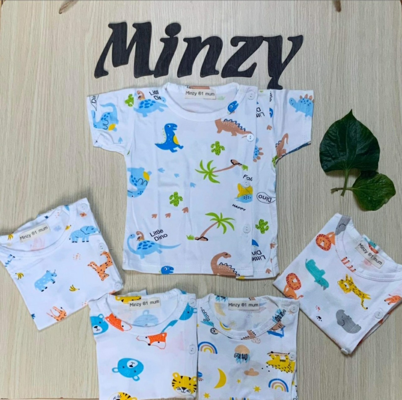 Áo sơ sinh bác sĩ thun lạnh CAO CẤP Minzy Mom họa tiết cho bé từ 3kg đến 8kg