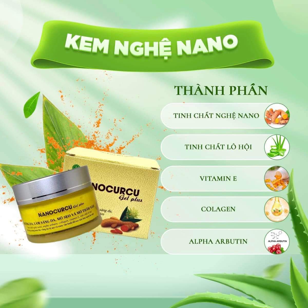 [HCM- mẫu mới ] Kem dưỡng da Nanocurcu Viện Hàn Lâm làm sáng da mờ sẹo thâm nám, trắng sáng làn da