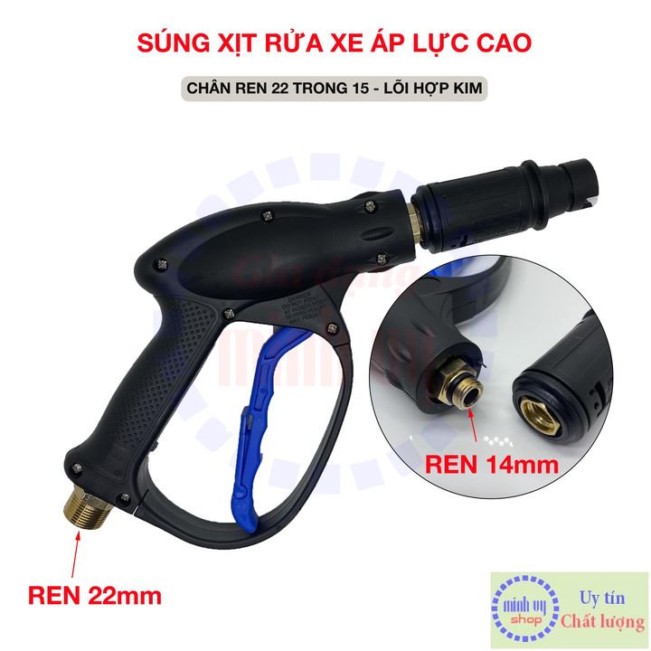 S.úng xịt - s.úng rửa xe áp lực cao cho máy xịt rửa áp lực cao (Ren ngoài 22mm)
