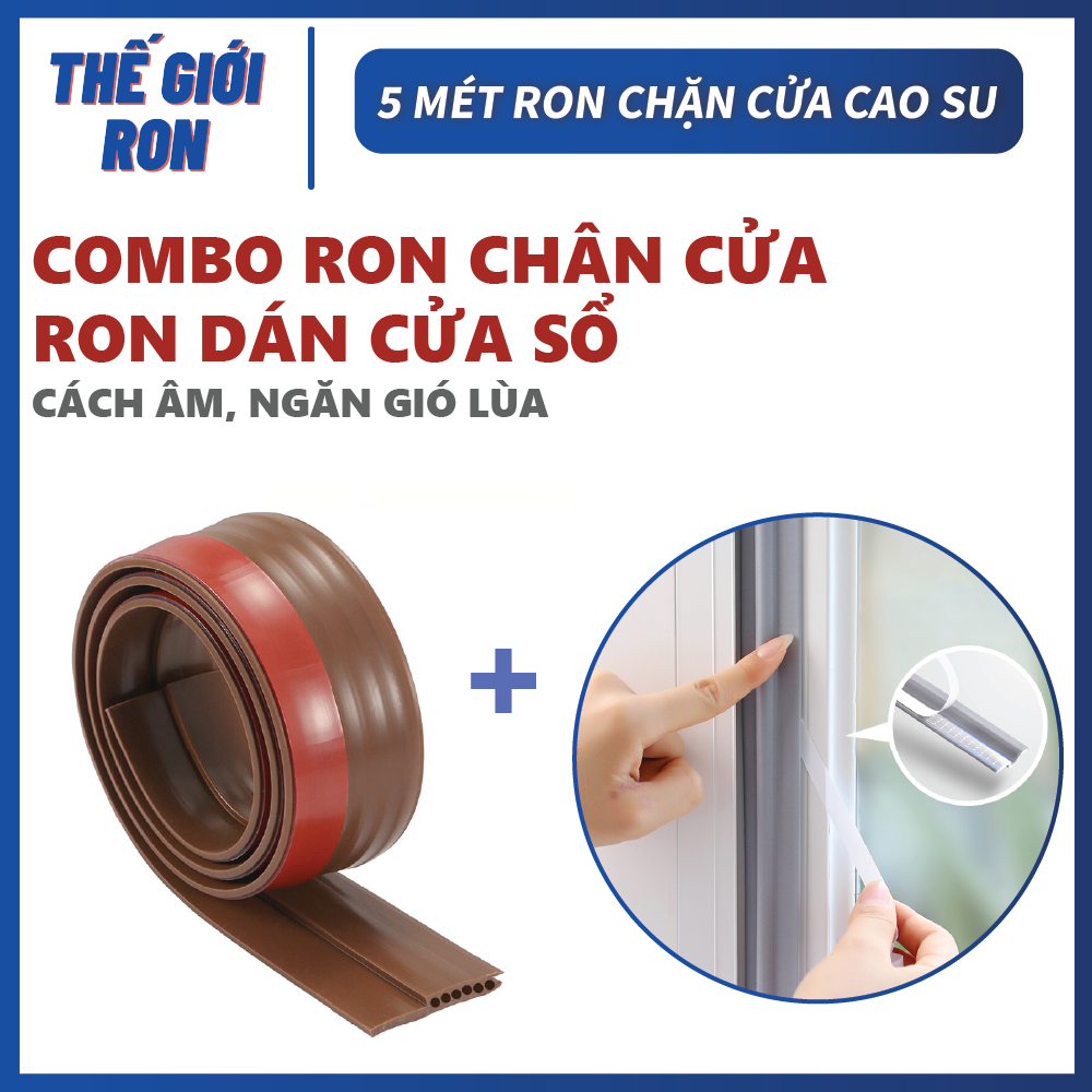 [HCM]Combo 2 Mét Thanh Ron Dán Cửa Và 1 Mét Ron Dán Chân Cửa Dày 5MM Cực Dính Chống Côn Trùng Khói Bụi Tiếng Ồn