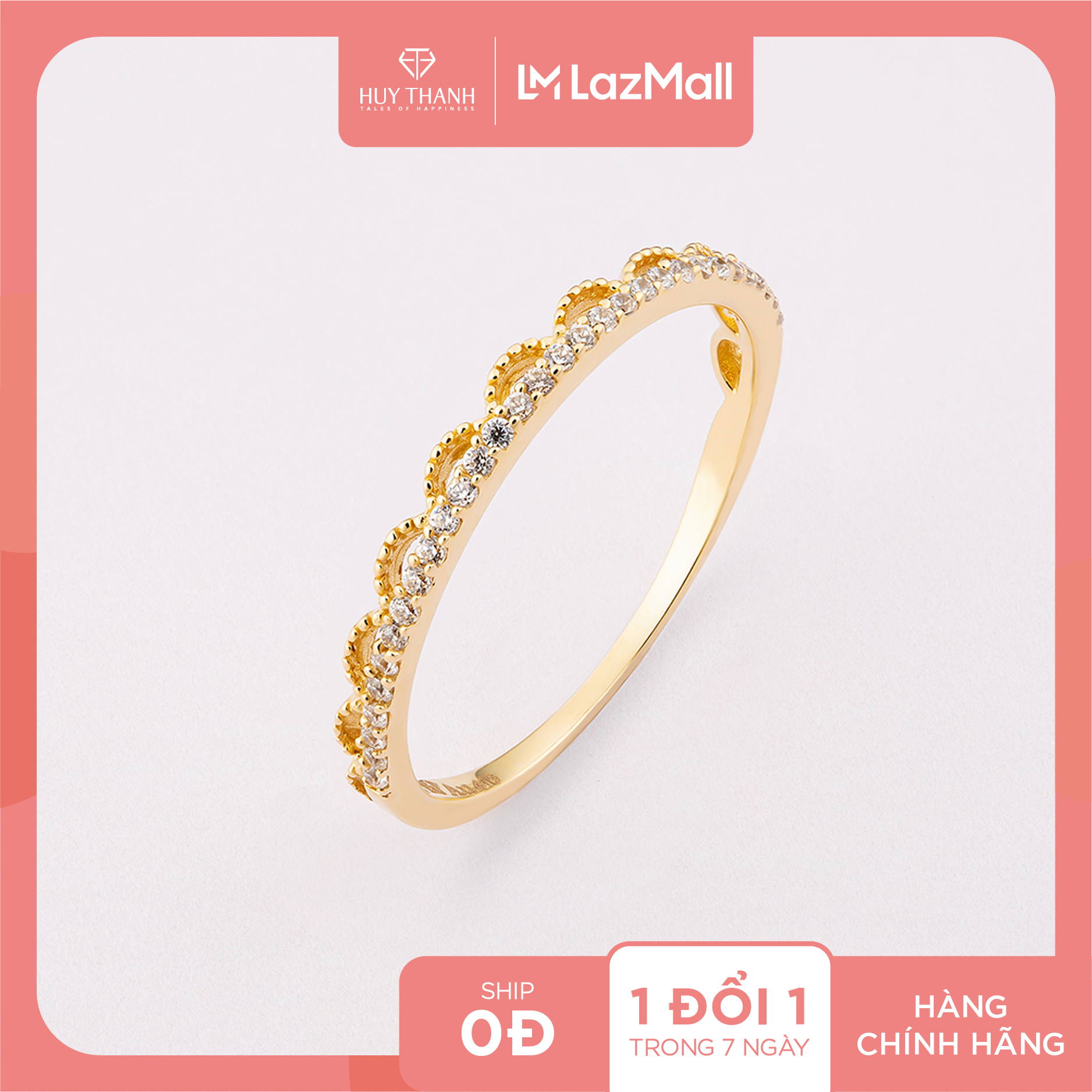 Nhẫn nữ vàng 14k huy thanh jewelry nlf08