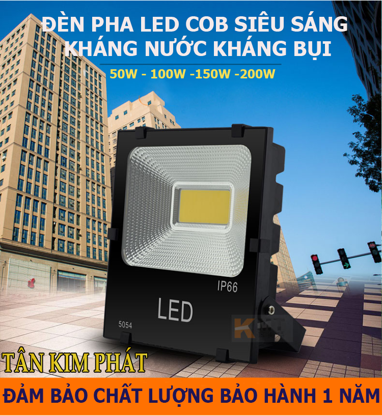 Đèn pha led cob 50W-100W-150W-200W cao cấp ngoài trời chống mưa tuổi công trường, nhà xe, quảng cáo đèn đường - Đủ watt - Chống nước IP66