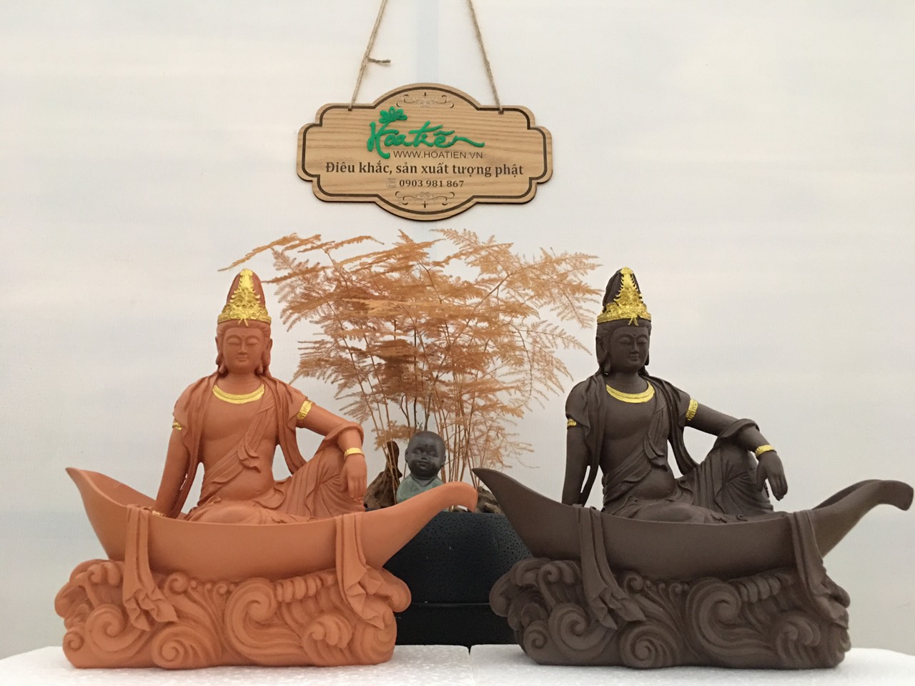 Quan âm ngồi cánh sen | Tượng Phật Hoa Tiên