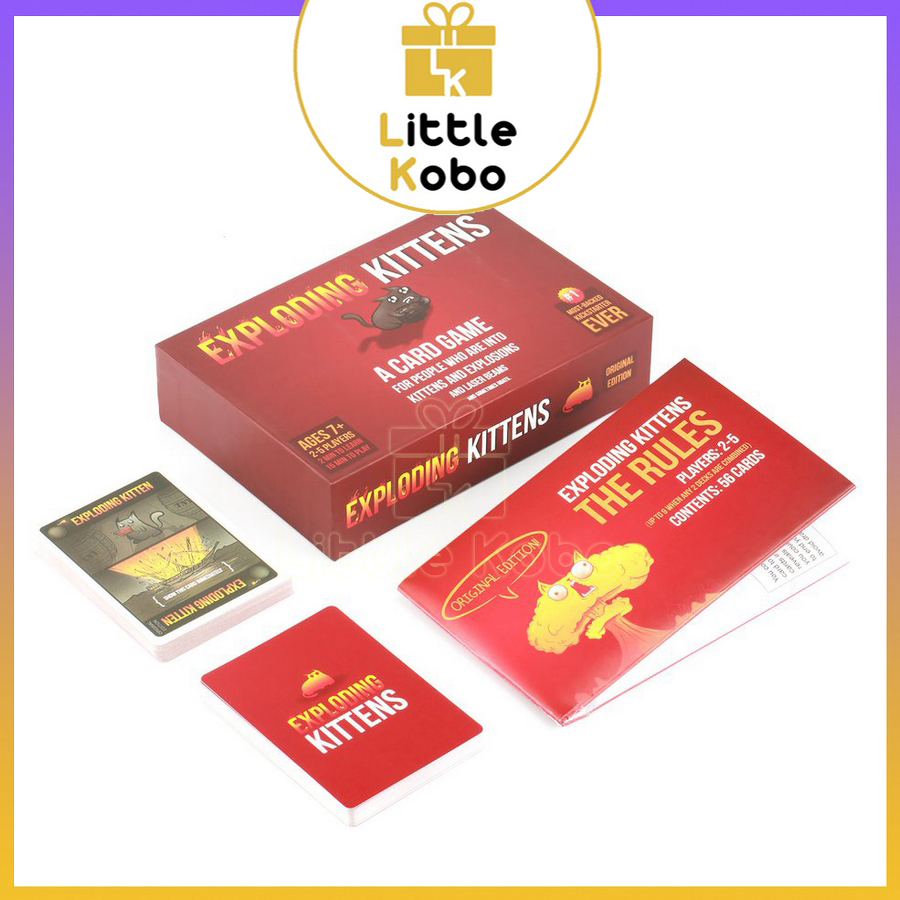 [Hộp Cứng Đỏ] Bài Mèo Nổ Việt Hóa Exploding Kittens Boardgame 154 Lá Chất Giấy Dày Chống Nước Đồ Chơi Trí Tuệ Trẻ Em
