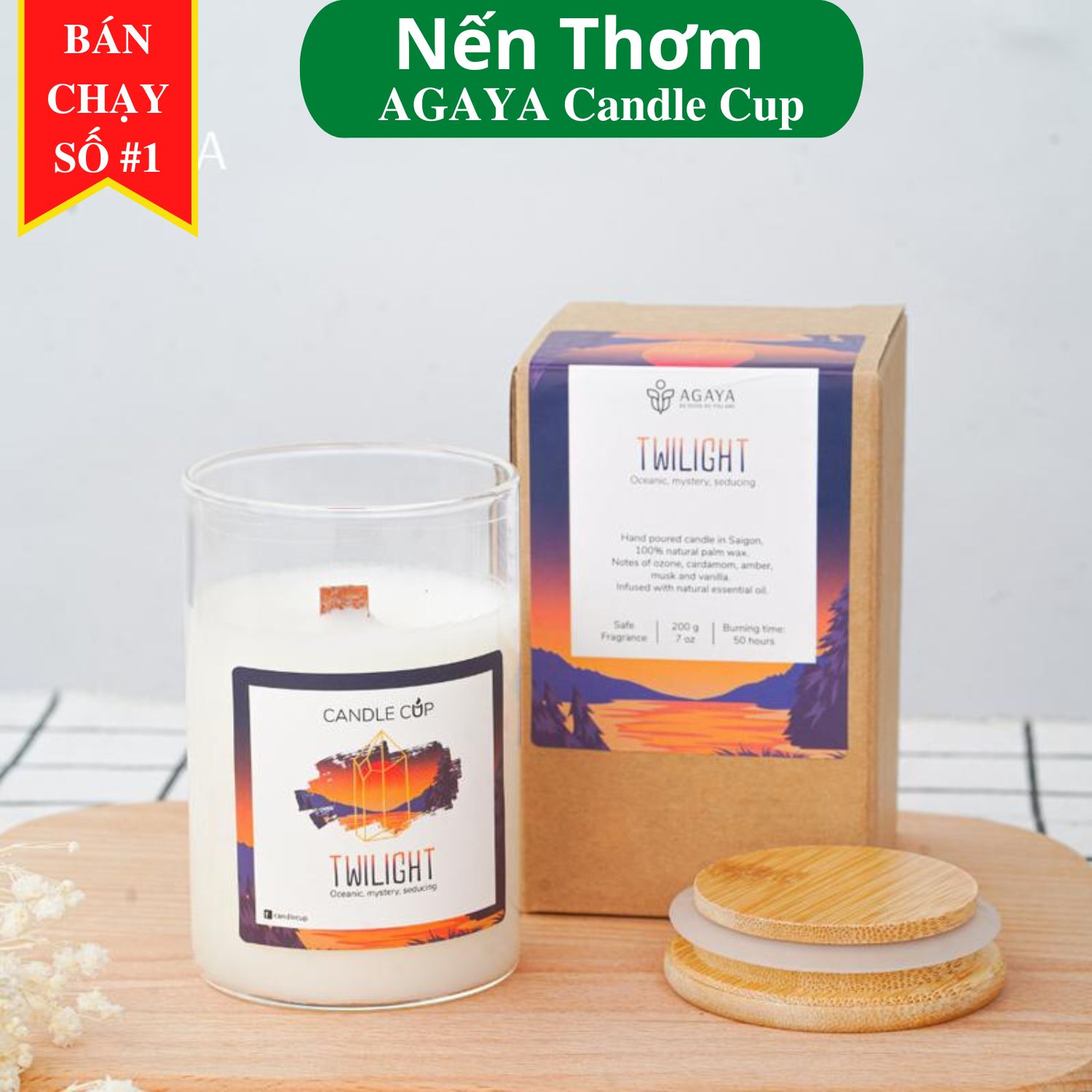 [ 20 mùi size 200gram ] Nến thơm tinh dầu candle cup - Nến thơm 100% tự nhiên an toàn cho người sử dụng