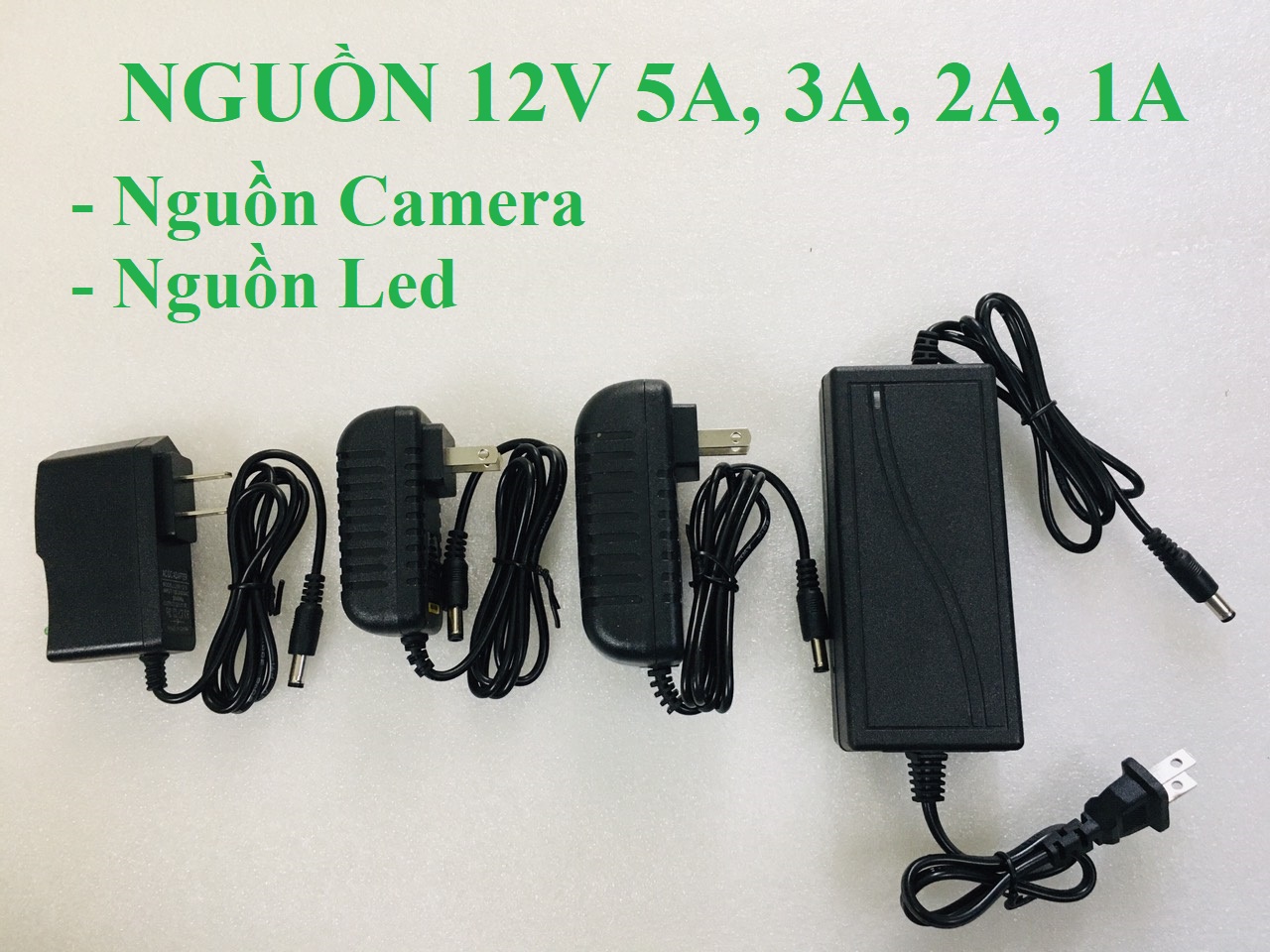 Nguồn adapter camera, đèn led 12v 5a, 3a, 2a, 1a, 0.5a loại tốt