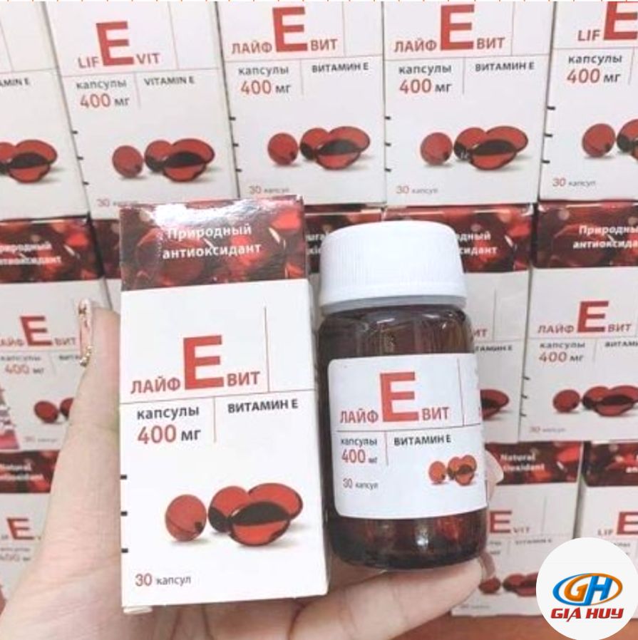 Vitamin E đỏ nga 400mg lọ thủy tinh 30 viên - đẹp da, chống lão hóa