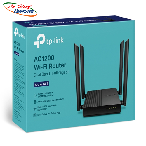 Router Wifi TP-Link Archer C64 Băng Tần Kép AC1200