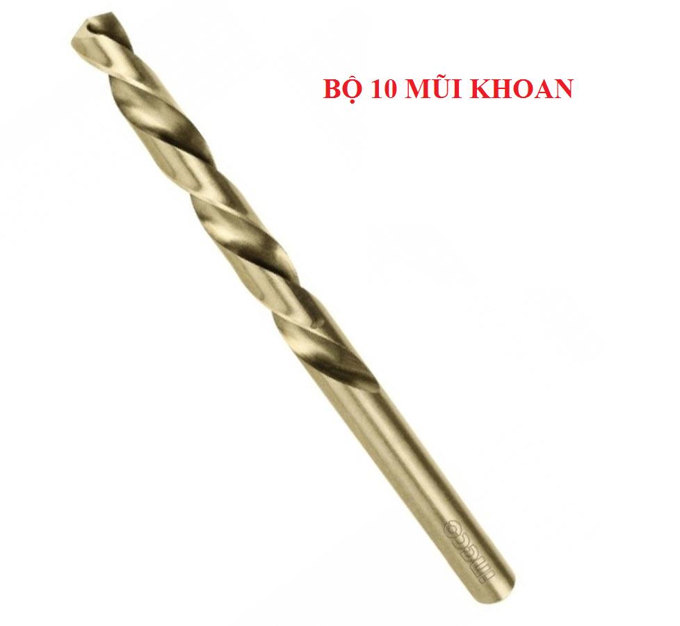 Bộ 10 mũi khoan kim loại 6mm ingco dbt1100603