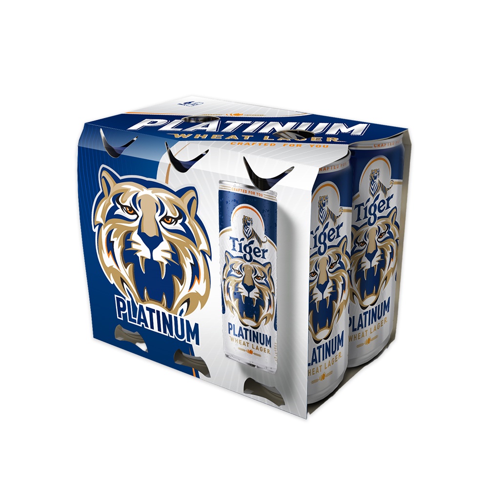 Lốc 6 lon bia lúa mì tiger platinum wheat lager 330ml/lon date 6/2023